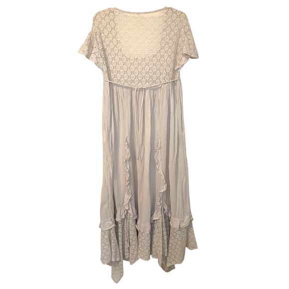 Free People Bring The Romance Midi Dress Khaki Beige Oversized XS - Picture 9 of 15